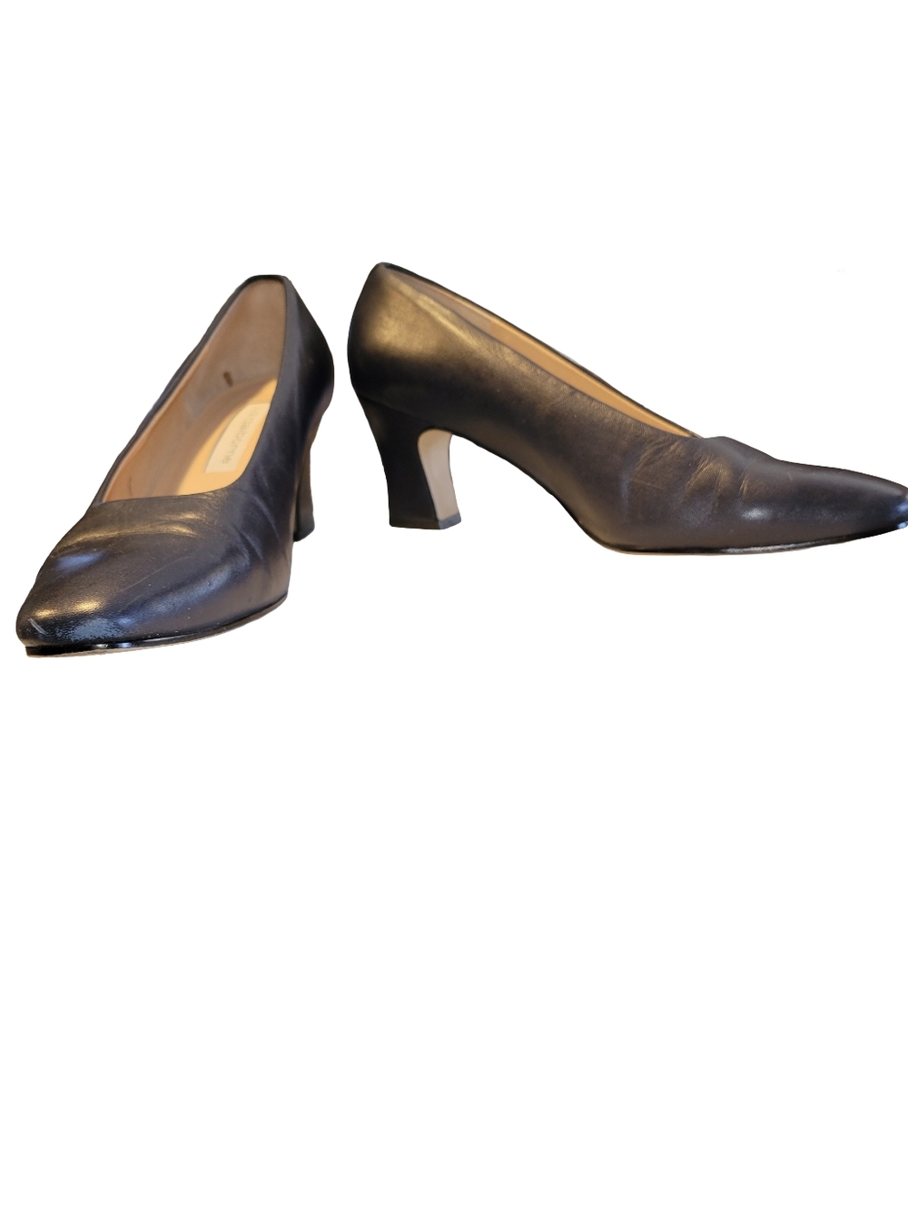 Liz Claiborne Vintage Navy Blue Leather Round Toe Pumps Heels Size 8